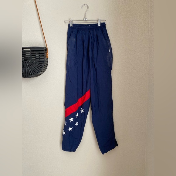 Vintage Parachute Track Pant Baggy Athletic Windbreaker High Waist, Size Small - Picture 1 of 4